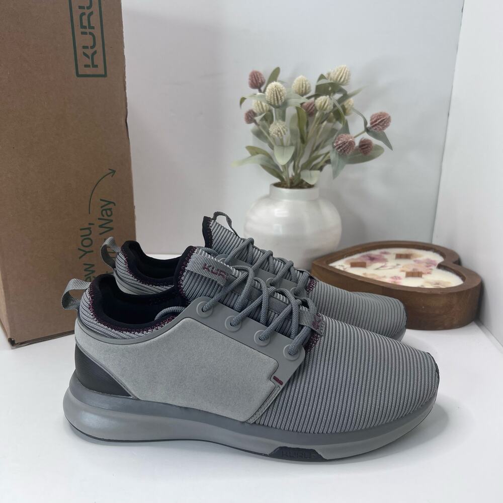 Kuru Atom Walking Comfort Sneaker Storm Gray/Black Men 10 Wide Tried On